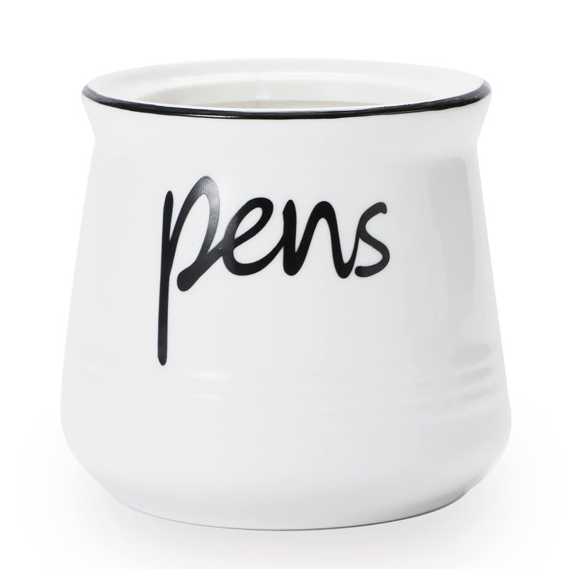 ONTUBE Porcelain Pens Holder Stand,Ceramic Pencils Holder (White) - Image 1